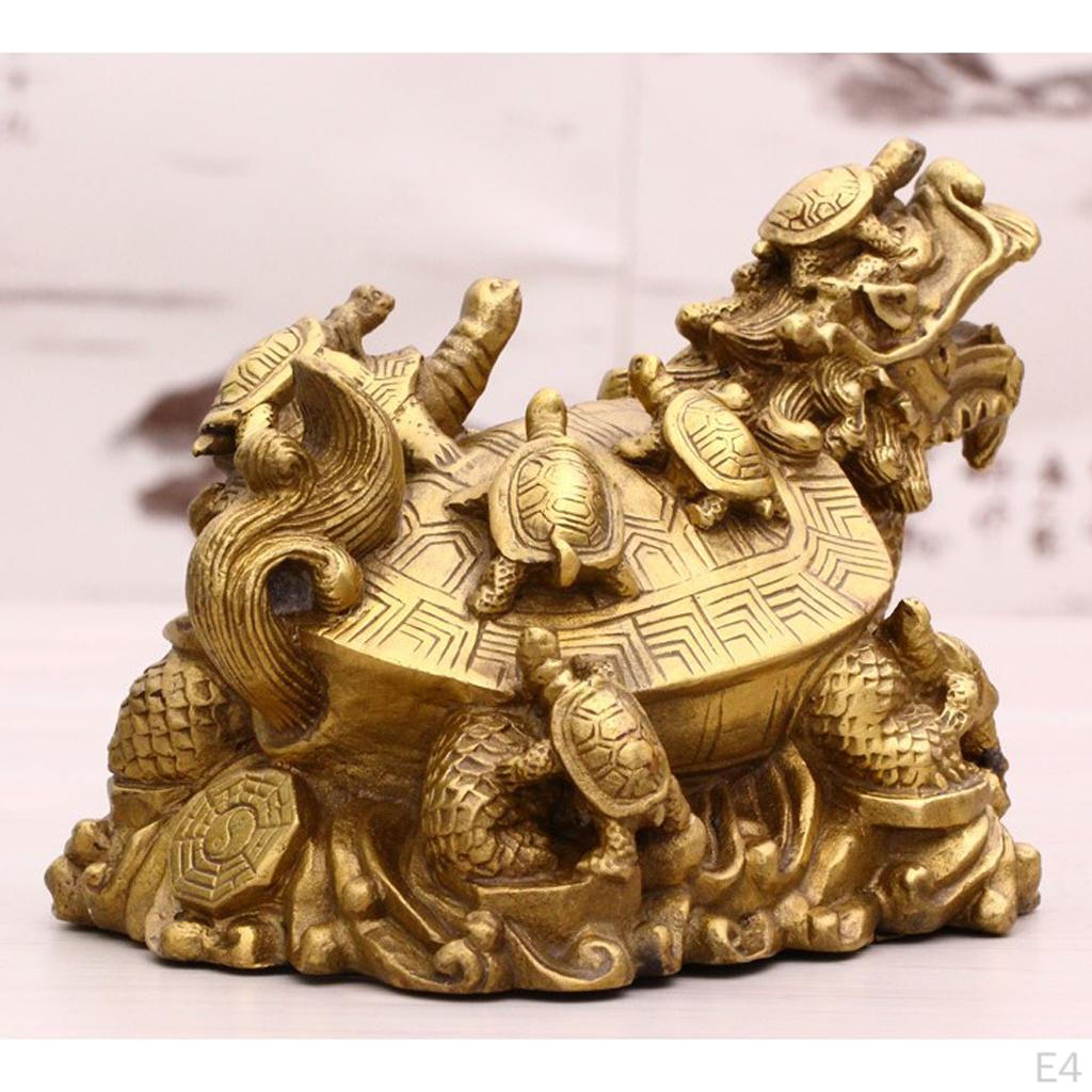 Shui Tortoise Statue Figurine Coin Wealth Ornament