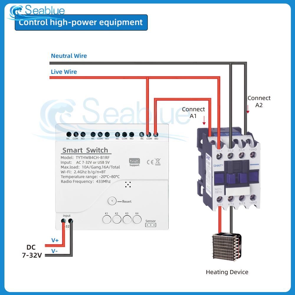 10A/16A Tuya Smart Wifi Switch DIY Module 4-Way Control 433MHz Wireless Switch Temperature Humidity Sensor With Alexa Google