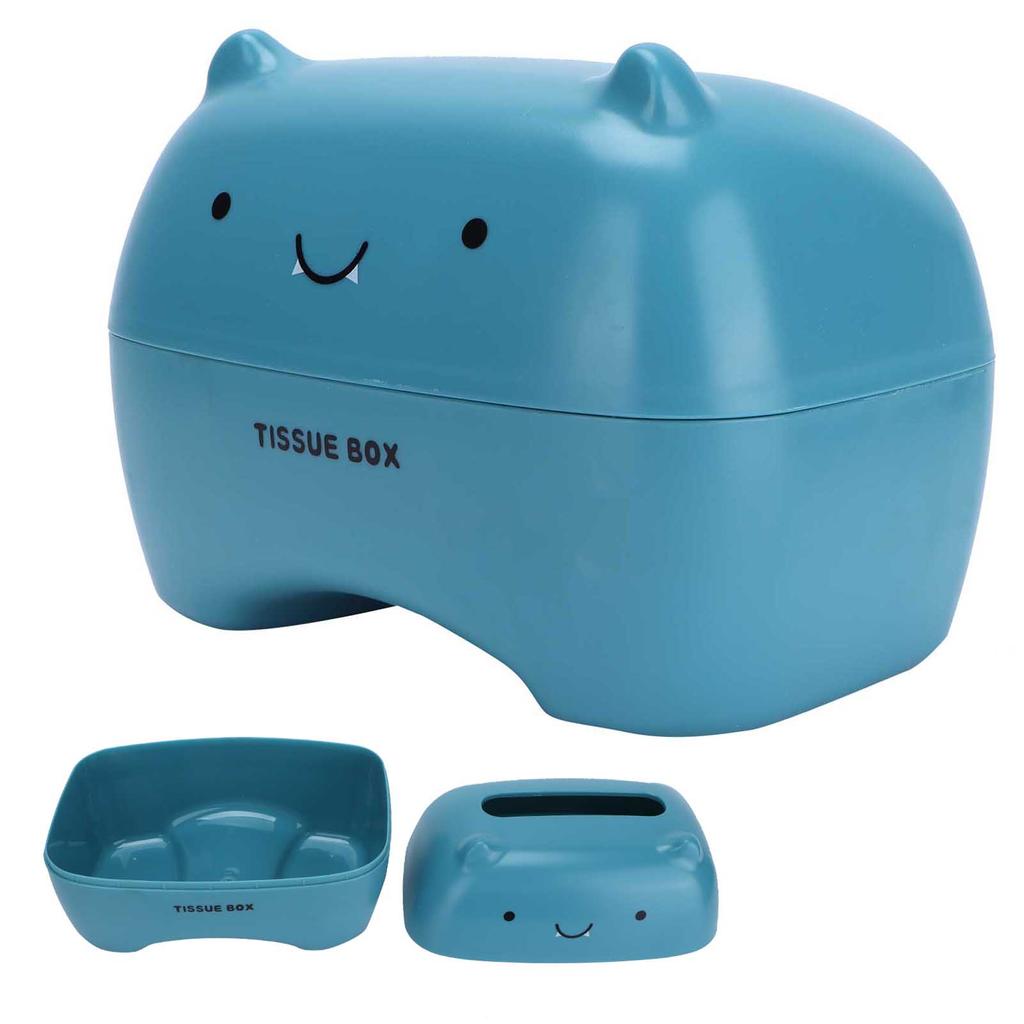 Tissue Box Cute Cartoon Multifunction Napkin Pumping Box Toilet Paper Holder Storage(Blue )