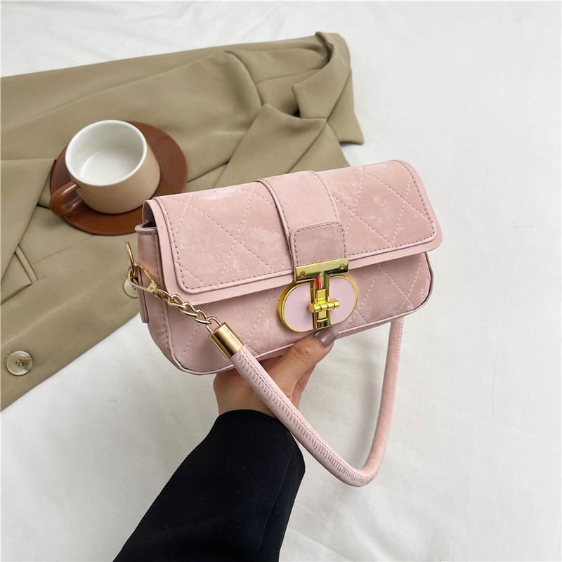 Stylish Minimalist Shoulder Bag For Women In Black White And Pink Trendy Design розовый