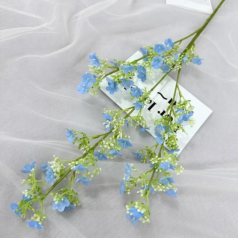 Simulation Flowers Silk Gypsophilas Wedding Decor Artificial 3 Forks Gypsophila Branches Pink Fake Flower Balcony Decoration