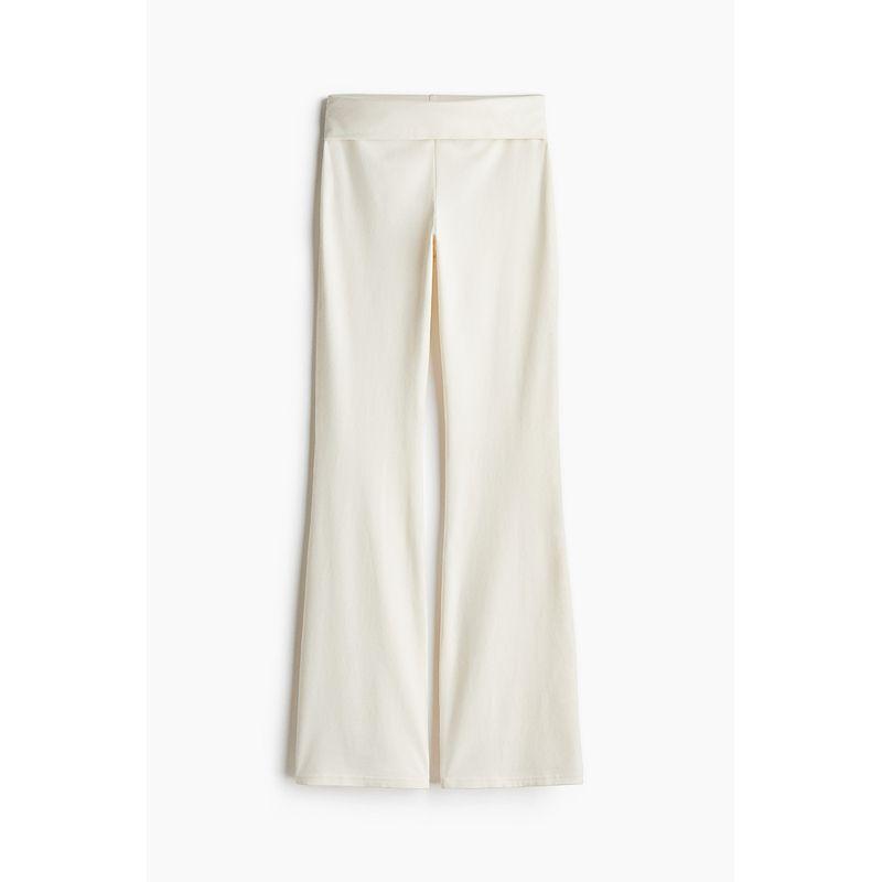 

HM Women s Leggings Fall 2025 New Arrival Soft Trendy Plaid Cotton Flared Leggings 1137317 White 175/100(XL)