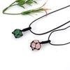 Hand-Woven Crystal Rough Stone Natural Stone Black Mesh Pocket Necklace Mesh Pocket Sweater Chain N702