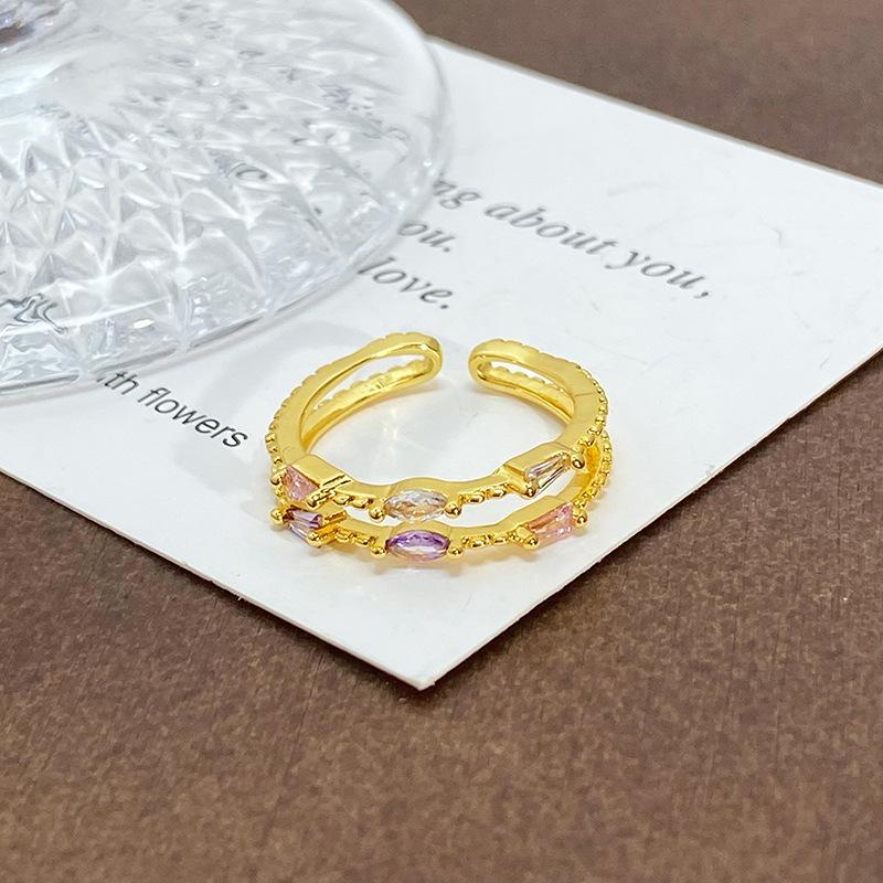 Blind Box Medieval Vintage Gold Niche Retro High-End Open Ring Color Treasure Light Luxury Ring Woman