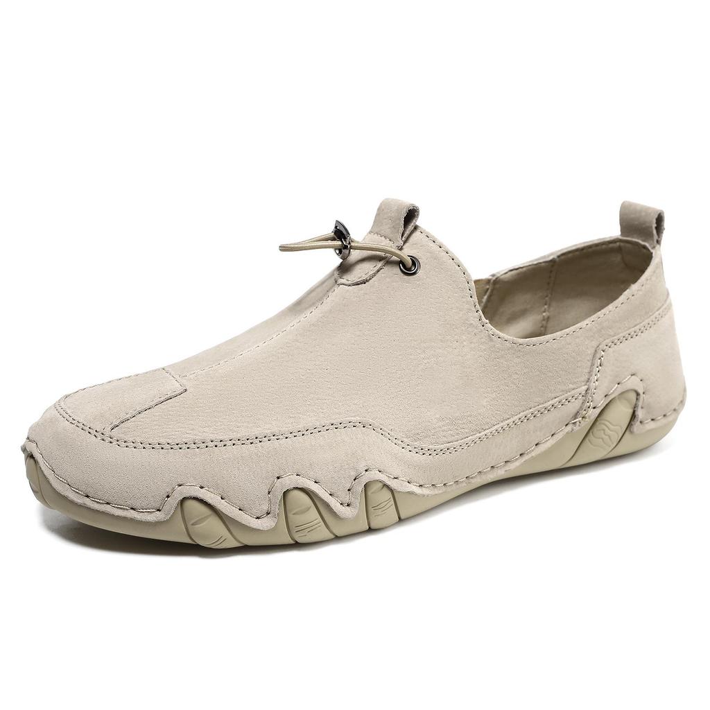 Cross-Border Octopus Plus Size Men's Genuine Leather Low-Top Casual Bean Shoes