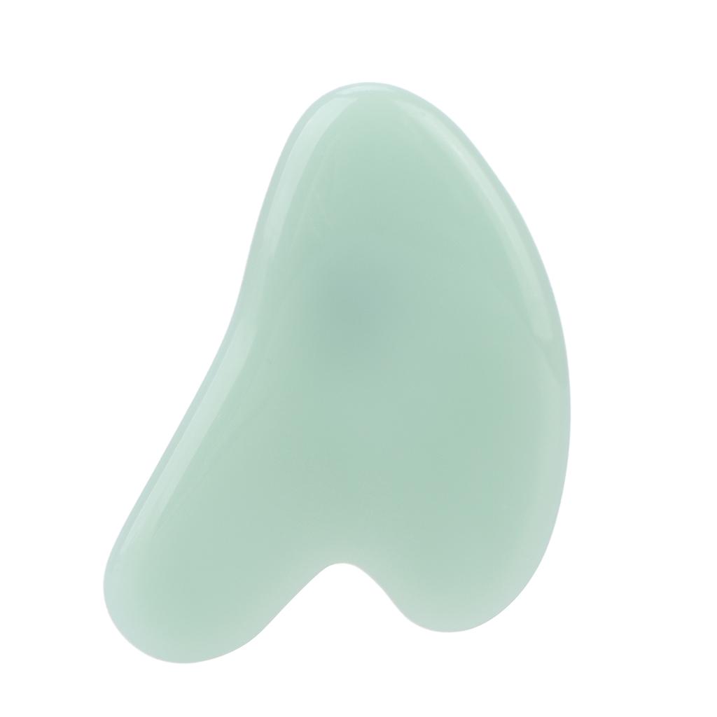 Gua Sha Facial Tool Natural Jade Stone Guasha Massage Board for Face Relieve TensionsPeach Heart Light Green