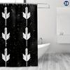 Black & White Arrow Shower Curtain - Durable Polyester, Easy Clean with Hooks