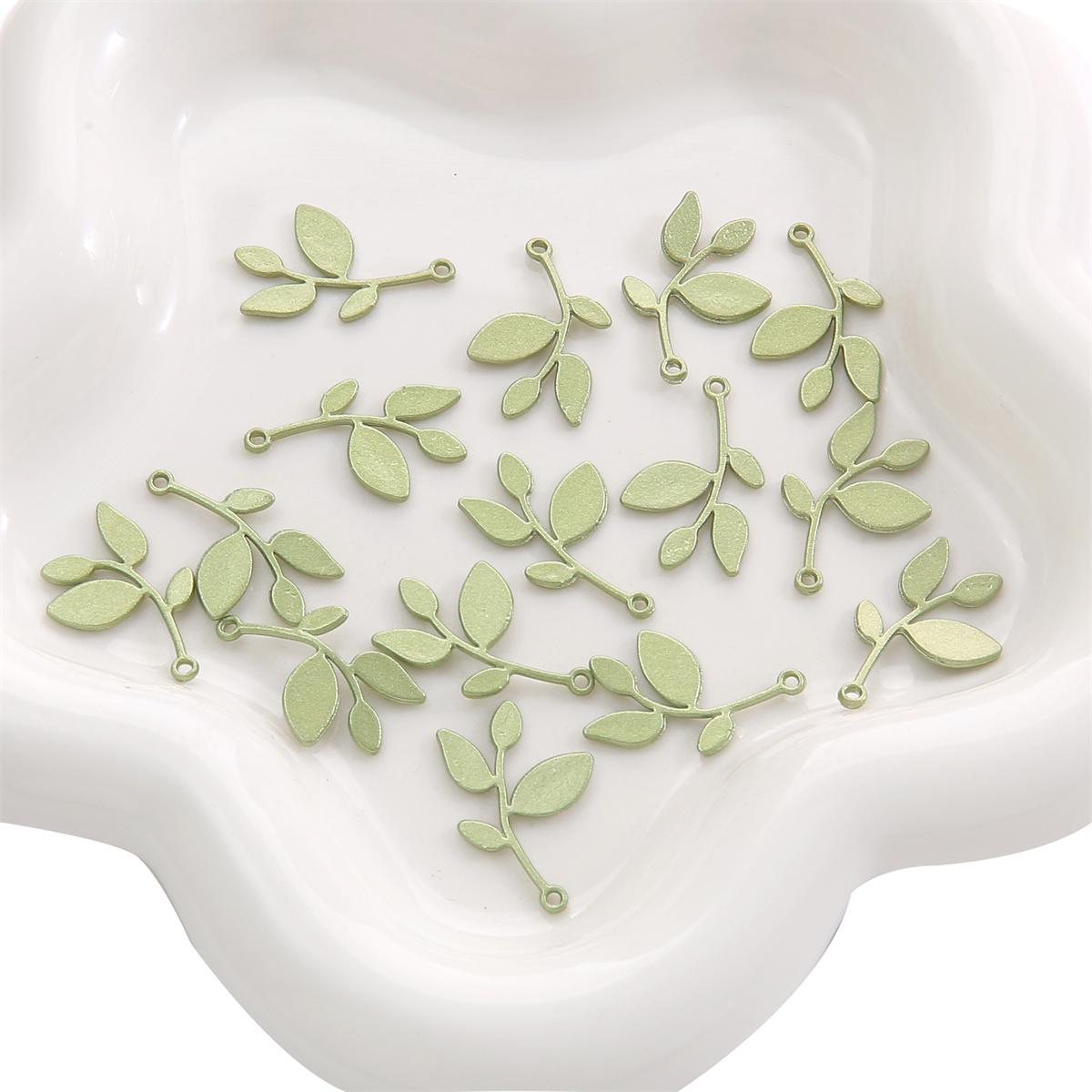 

1-2 шт./пакет из сплава с зелеными листьями, подвеска, браслет, ожерелье, серьги, ювелирные аксессуары 14x24mm 2pcs/bag