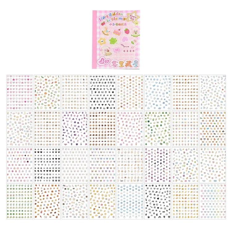 

PET Mini Cut Out Sticker Book Includes Animal Food Sticker No Residues Decorating in Crafts