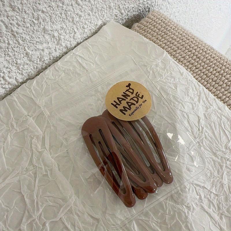 Waterdrop Shape Hair Clip Solid Color Bangs Clip Milk Coffee BB Hairpins Handmade Kids Girls Side Clip Hair Accessories