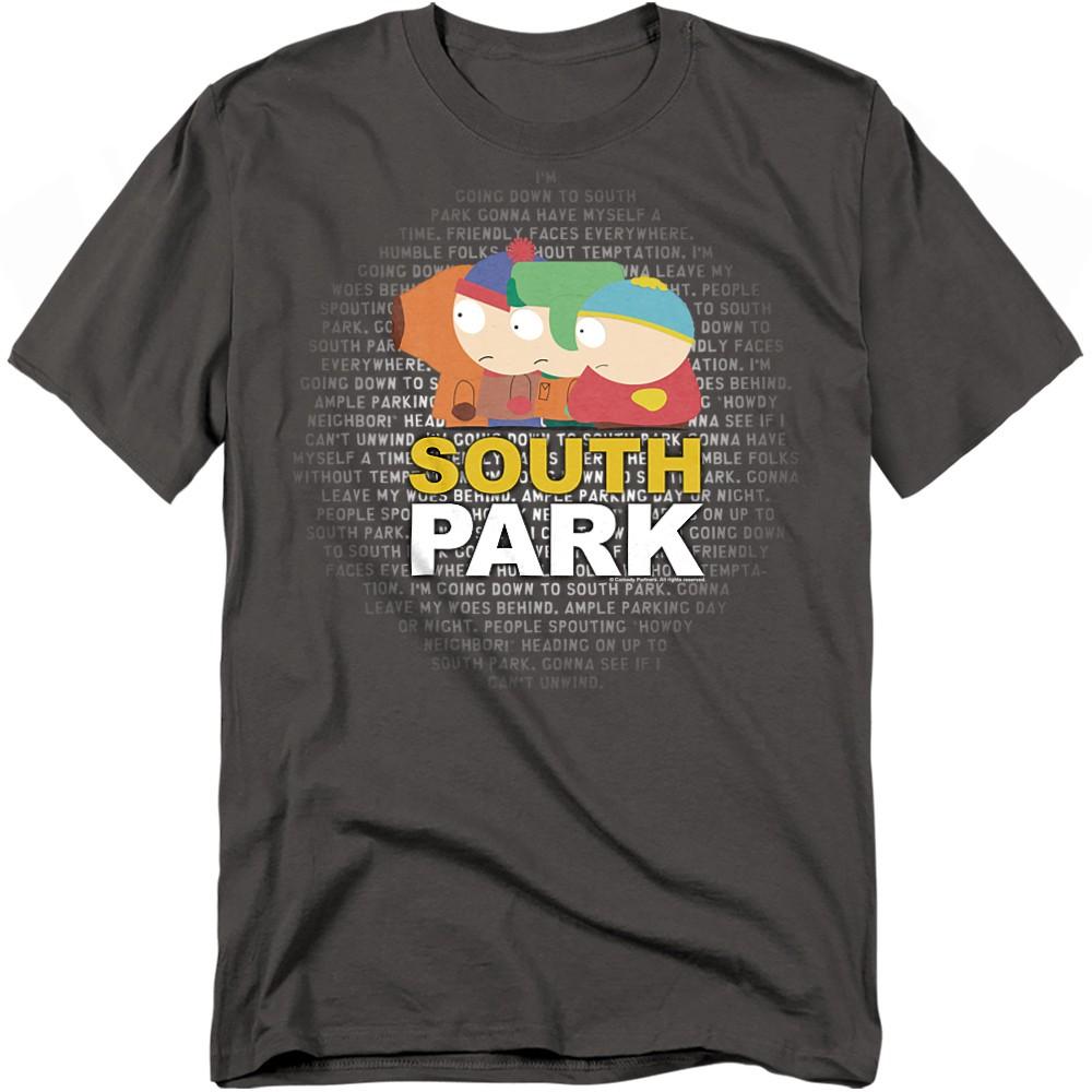 South Park Lyrics T-Shirt S-4XL Charcoal XXXL
