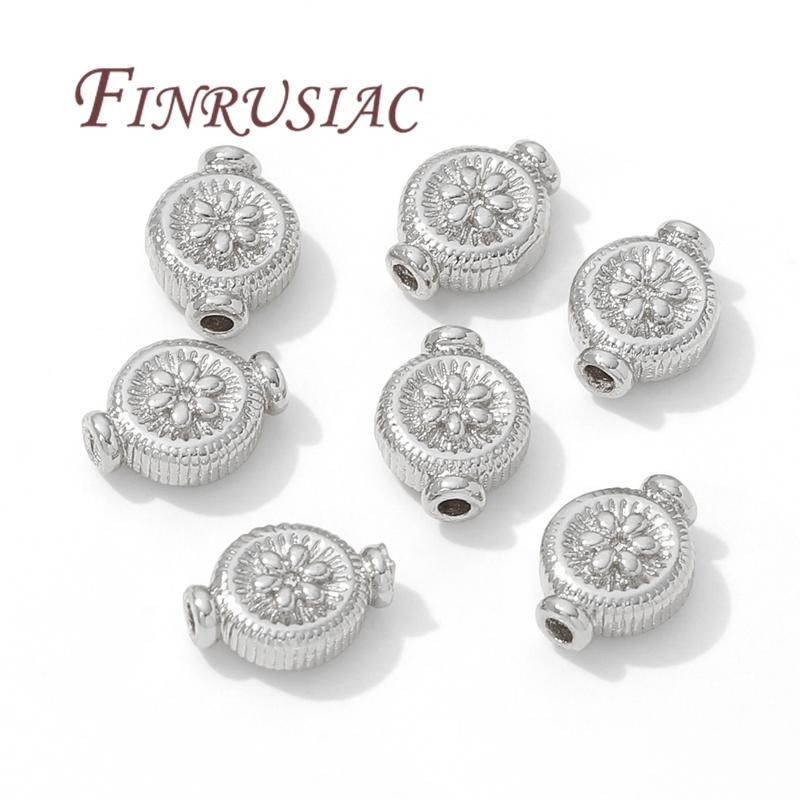 10mm*8mm Spacer Beads 18K Gold Plated Separators For Bracelets Accessories,DIY Necklace Beads Jewelry Making Supplies