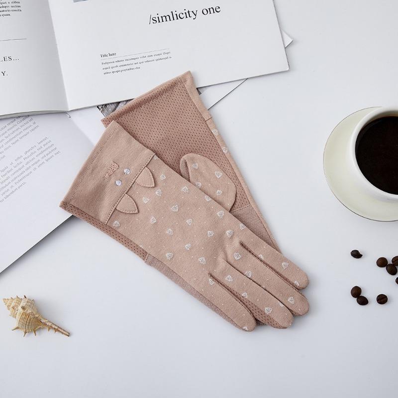 Damen Sonnenschutzhandschuhe Neue Frühling und Sommer Fahrhandschuhe Spitze Schleife Reiten Rutschfest Dünne Touchscreen-Handschuhe