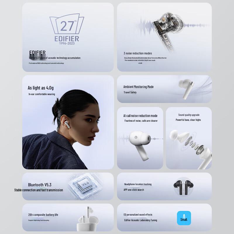 EDIFIER Zero Pro True Wireless ANC Earbuds