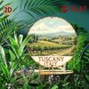 Vintage Tuscan Landscape Metal Round Wall Art Rustic Farmhouse Circle Decor for Living Room Bedroom