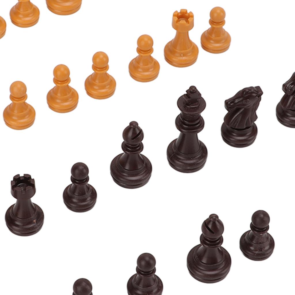 Chess Pieces Only PS Plastic Replacement Chessmen Figurine Pieces 49mm Height King for Party Relaxing(Black White )