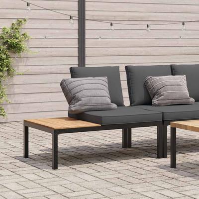 Vidaxl Garden Bench with Cushions, Black, Aluminium