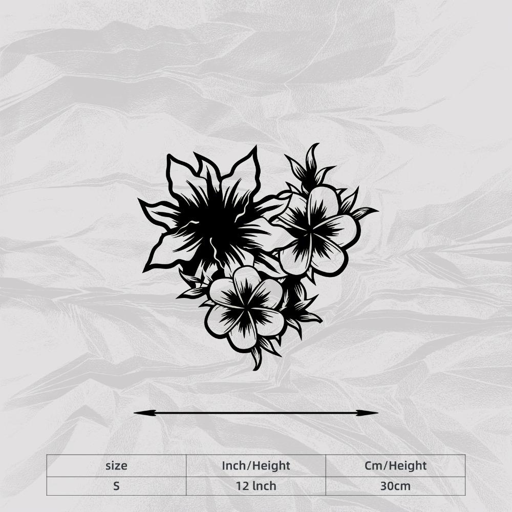 

Plumeria Metal Wall Art Beautiful Sculpture Mural Rust Resistant Decor Valentine Wedding Gift Floral Lovers Bedroom Garden Fence 1pc S/30cm/12inch