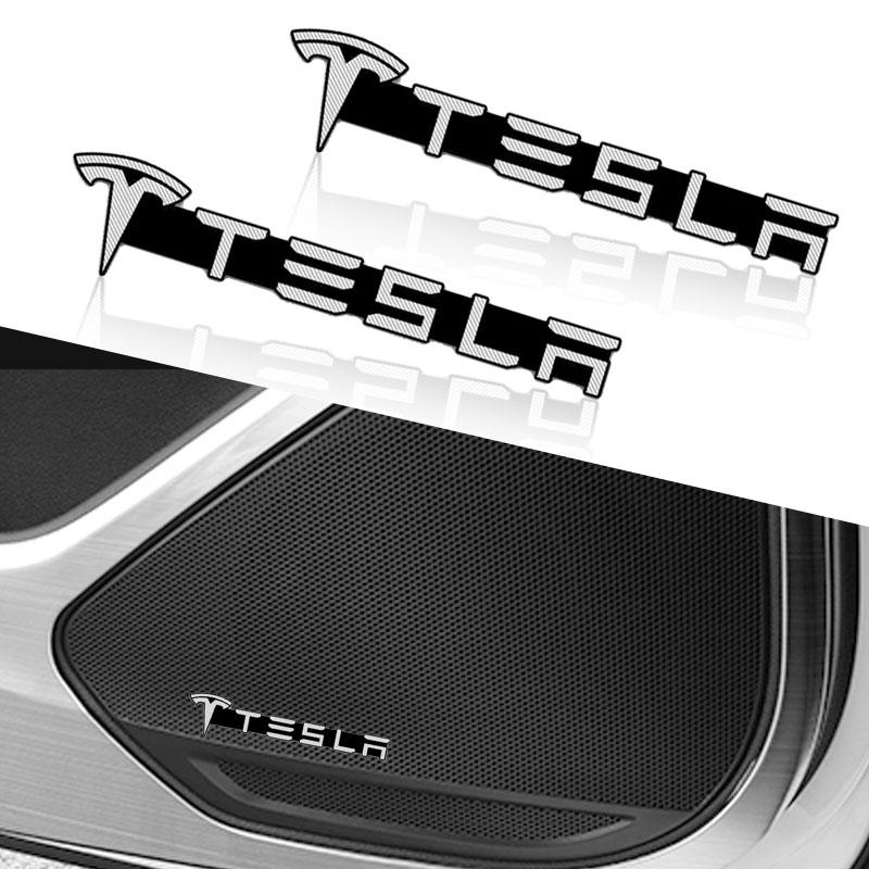3D Car Styling Sticker Aluminum Emblem interior Speaker audio Badge For Tesla Model 3 Model X S 2016-2020 Decals TM3 TMX TMS Decal