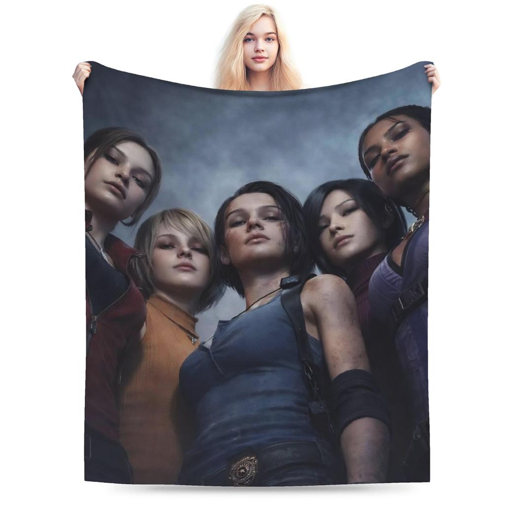 Residents Evils 9 Leon Keneddy Blanket Multi-size Warm Cozy Fluffy Games Throw Blankets for Couch Sofa and Bed