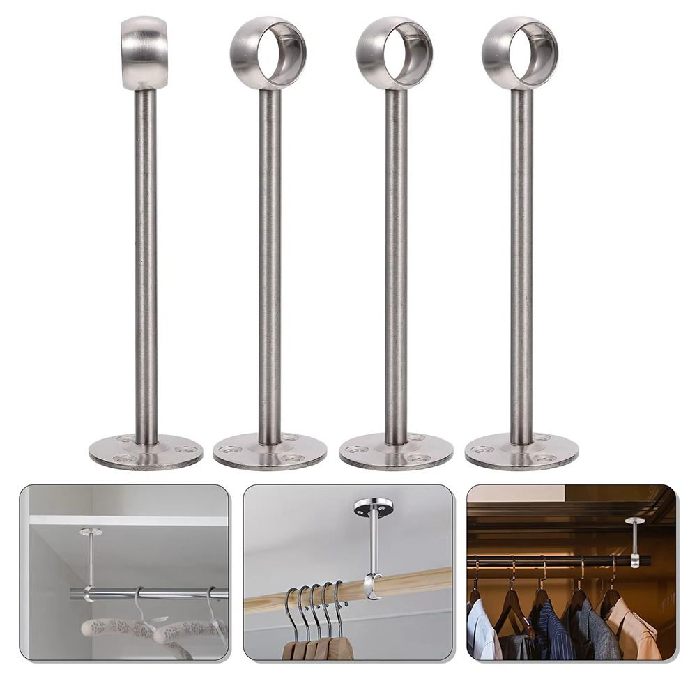 1Pcs 19/22/25mm Wardrobe Rail Support Flange Tube Holder for Clothes Pole Curtain Rod