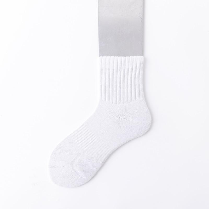 Breathable Organic Bamboo Cotton Socks Manufacturers Compression Sports Terry Socks  Solid Pure Black Seamless Socks