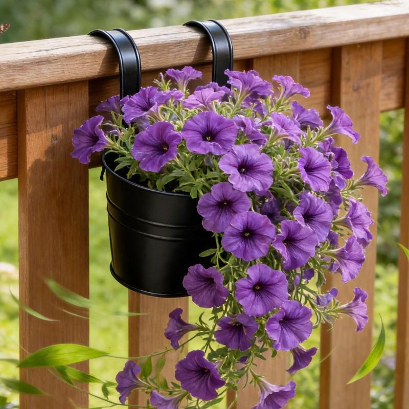 Metall Eisen Hängender Blumentopf Abnehmbarer Doppelhaken Zaun Pflanzentopf Gartenbau Dekor Bonsai Blumenständer Heim Balkon Dekor