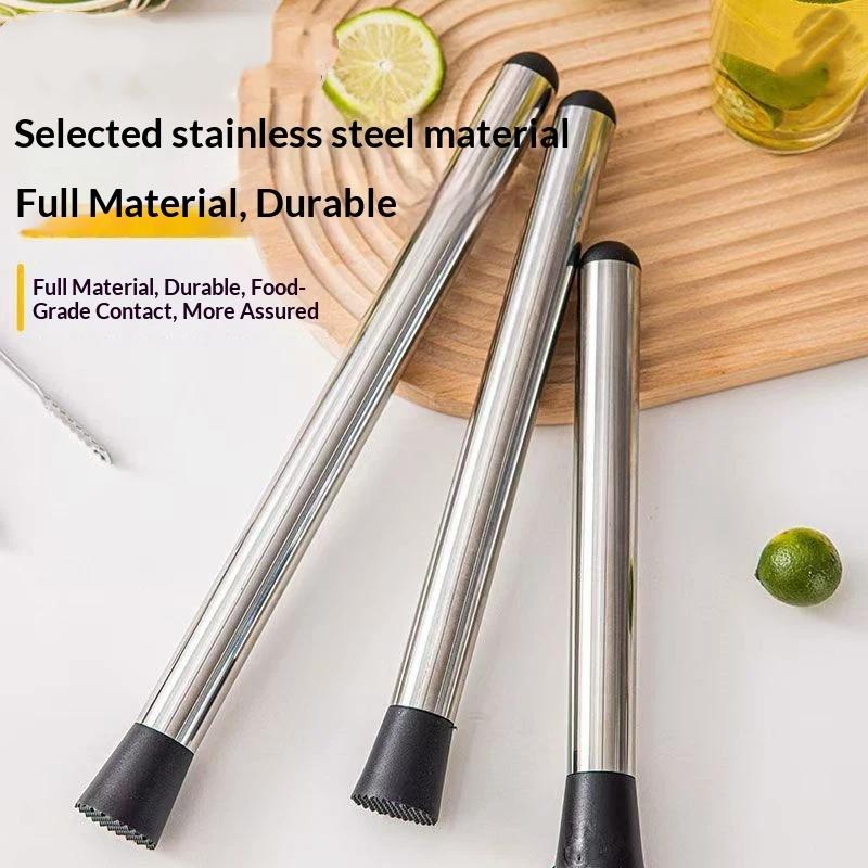 Martelo de gelo picado de aço inoxidável Palitos de picolé multifuncionais Palitos de coquetel Mexedores de frutas Limão Pilão Ferramentas de bar