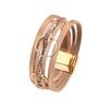 New Jewelry Interlocking Bracelet Bohemian Weave Style PU Leather Bracelet Three Circle Bracelet