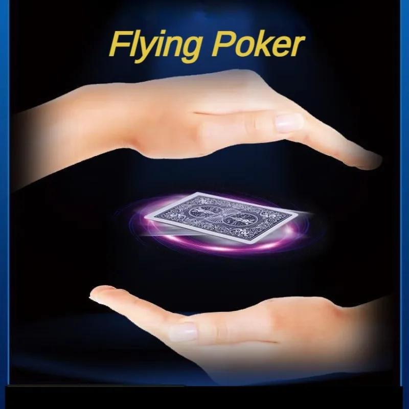

Educational Flying Poker Rings Magic Trick Flowing Cards Rings Fun Street Party Magic Show Props for Beginners Science Toys