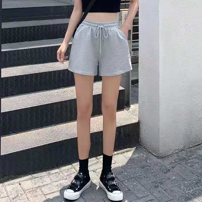 Loose Casual Pants Drawstring Sports Shorts Women Summer Thin High Waist Show Thin Outside Running Three-quarter Trousers