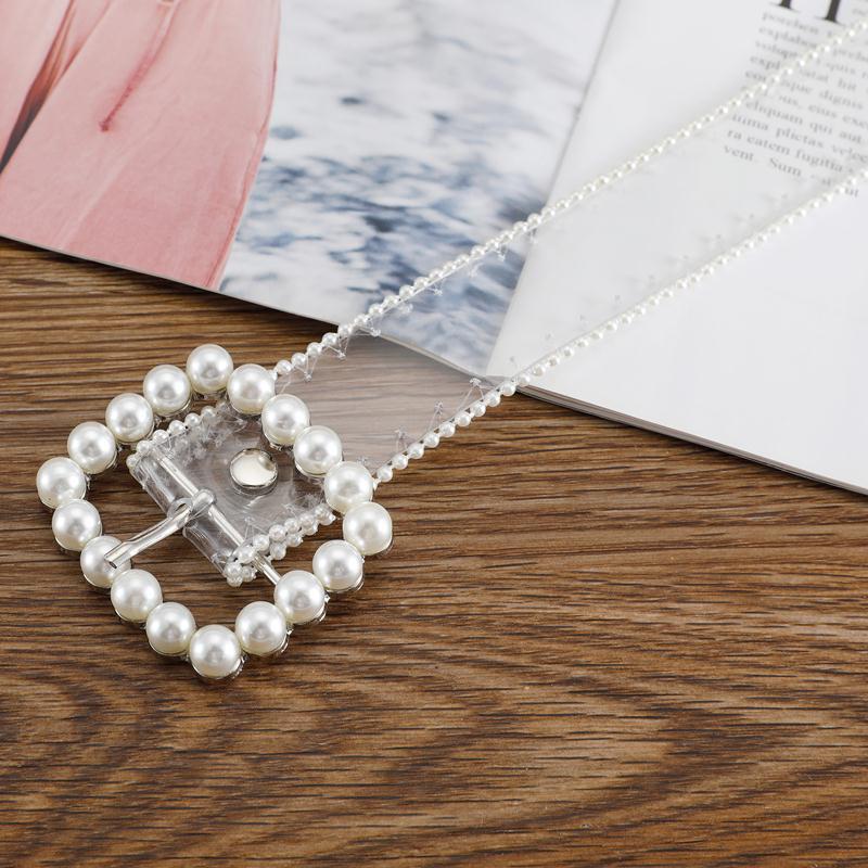 Pvc Decorative Elegant Waist Belt With Pearl Accents For Unique Fashion Statements