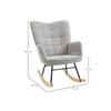 Fauteuil de relaxation - MUVOE - Velours cyprès - Gris clair - Charge max. 120 kg - 71 x 92 x 101 cm