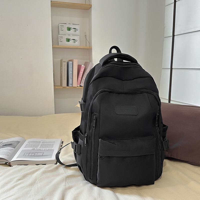 New middle and high school college students contrasting color schoolbags large-capacity backpacks simple small fresh Mori girls backpack women