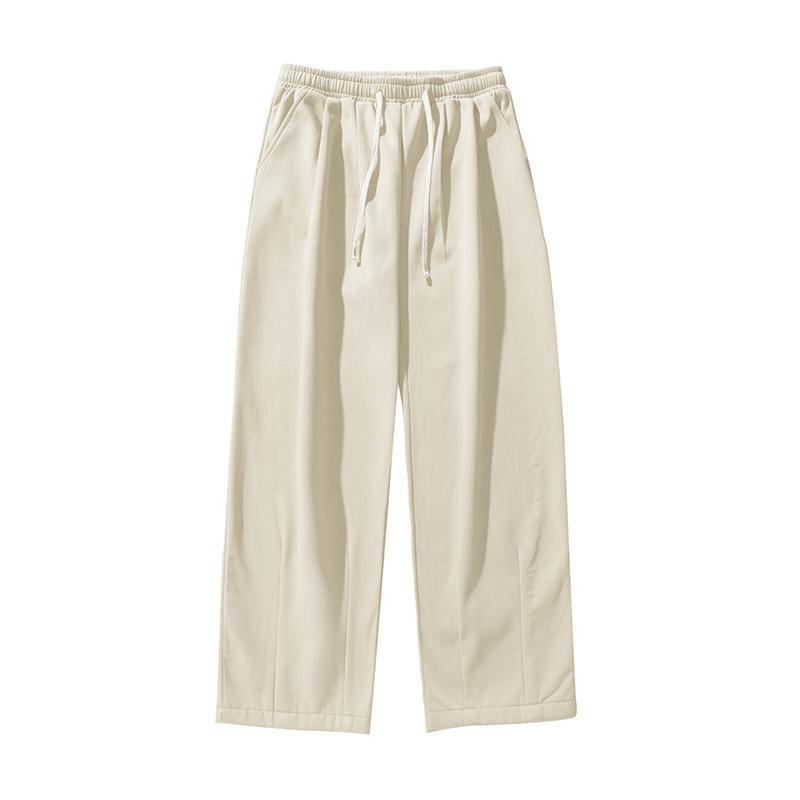 Loose Pleated Fleece Thick Casual Long Sweat Pants For Men And Women