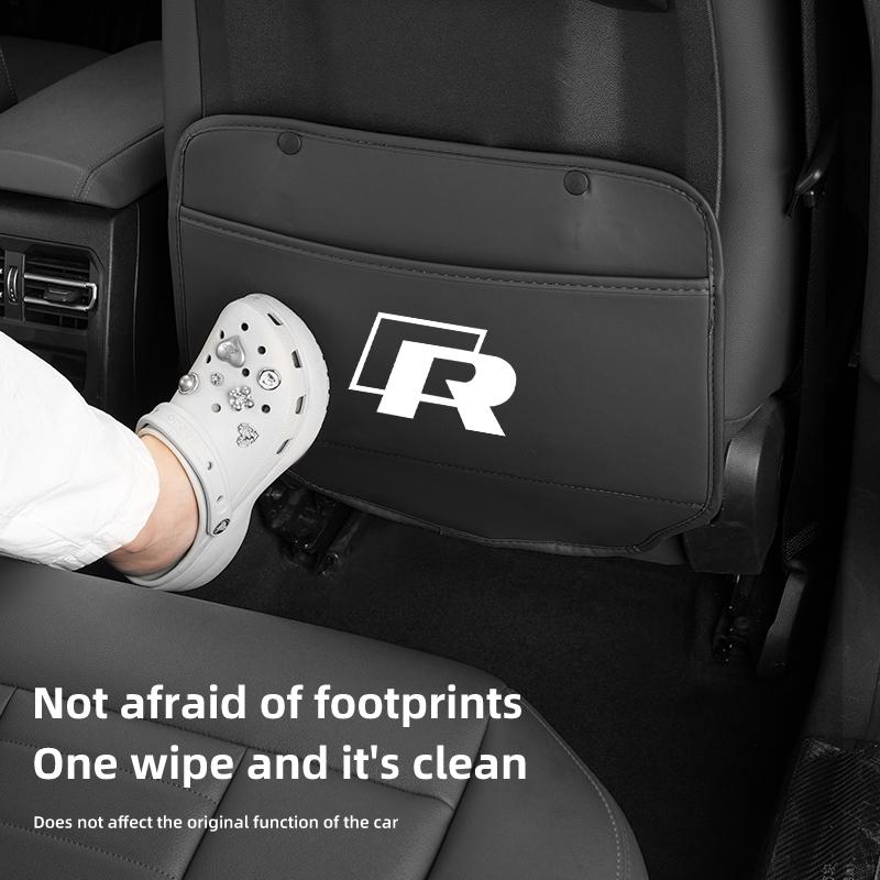 New 2026 Emblems Car Anti-kick Pad Leather Auto Seat Back Protector Pads Anti Scratch For VW Jetta Golf Beetle CC EOS MK2 MK4 EK1 g1