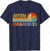 Welt Autismus Bewusstsein Neurodiversität Autistisch April Sonnenuntergang T-Shirt Sommer Baumwolle Mode T-Shirts Lässige Streetwear Mode Tops