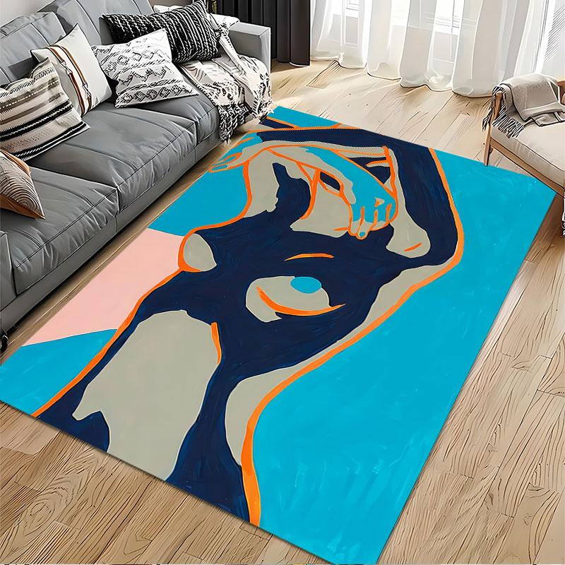Abstract Human Silhouette Art suitable as a non-slip mat for the living room or bedroom sofa