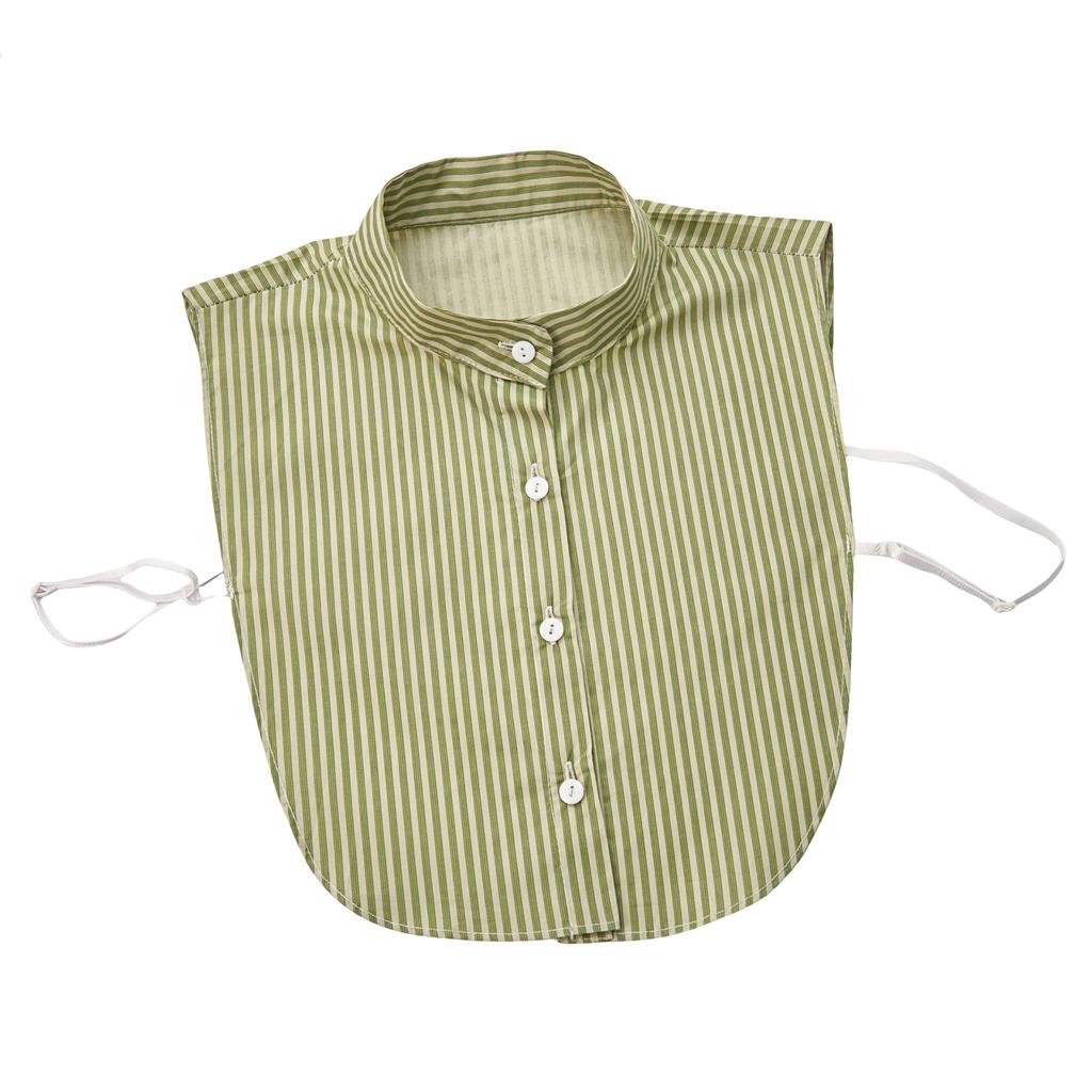 Women's Detachable False Collar Insert Elegant Striped Lapel Faux Half Shirt Blouse Collar Top for Sweater and Dresses