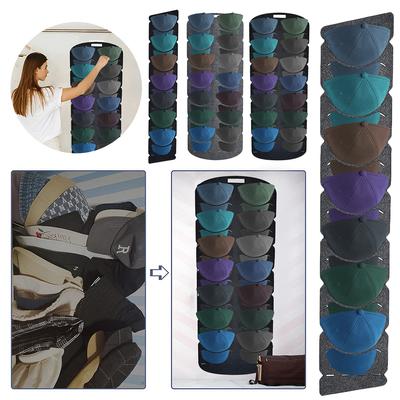 Felt Hanging Hat Organizer Baseball Hat Rack 7/14 Pockets Hat Organizer Bag Multifunction Large Capacity for All Types of Hats