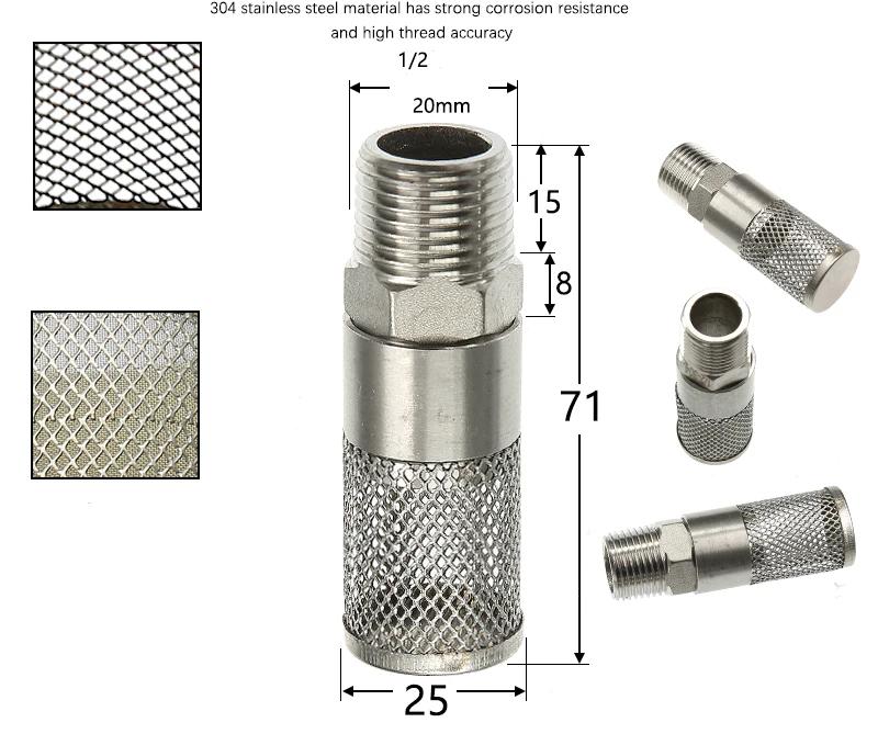 

304 Stainless Steel Female Thread Filter Mesh Filter Circular filter head
