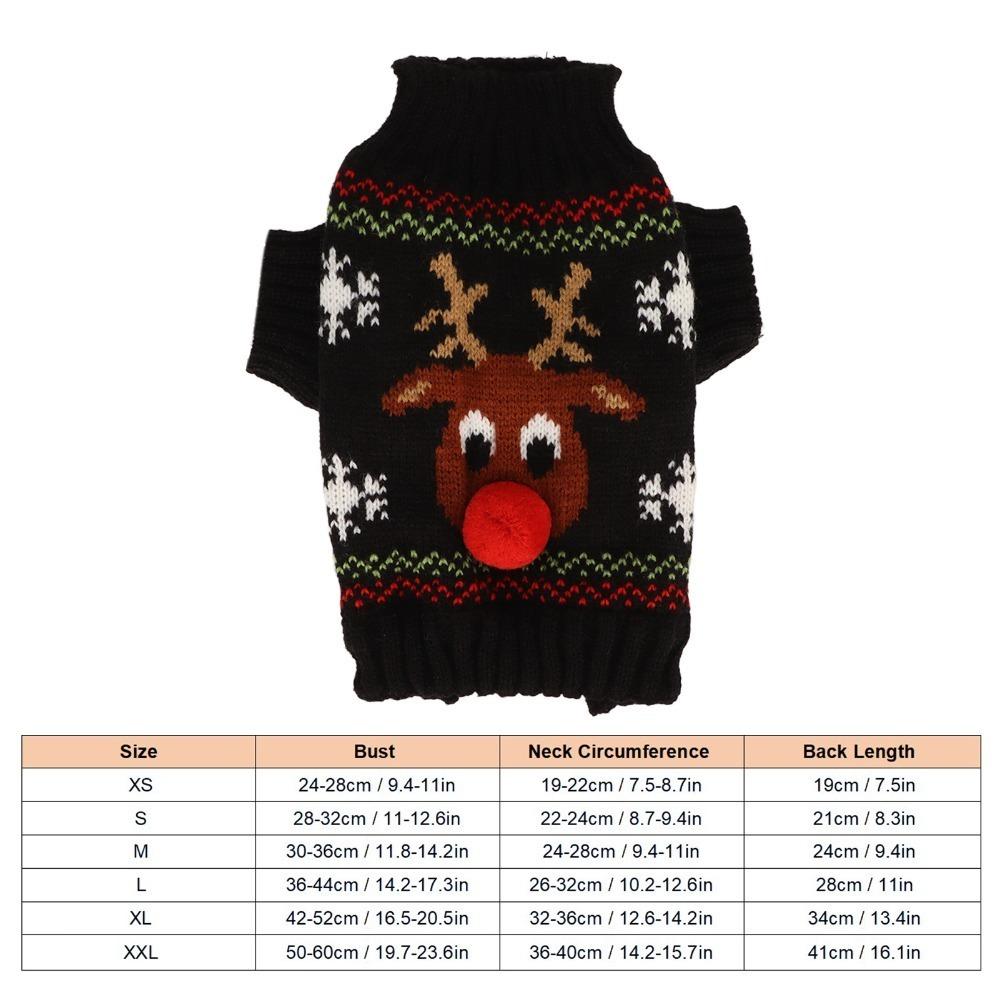 Soft Reindeer Dog Sweater Stretchy Cat Winter Apparel Festive Dog Holiday Costume  Outdoor Walking