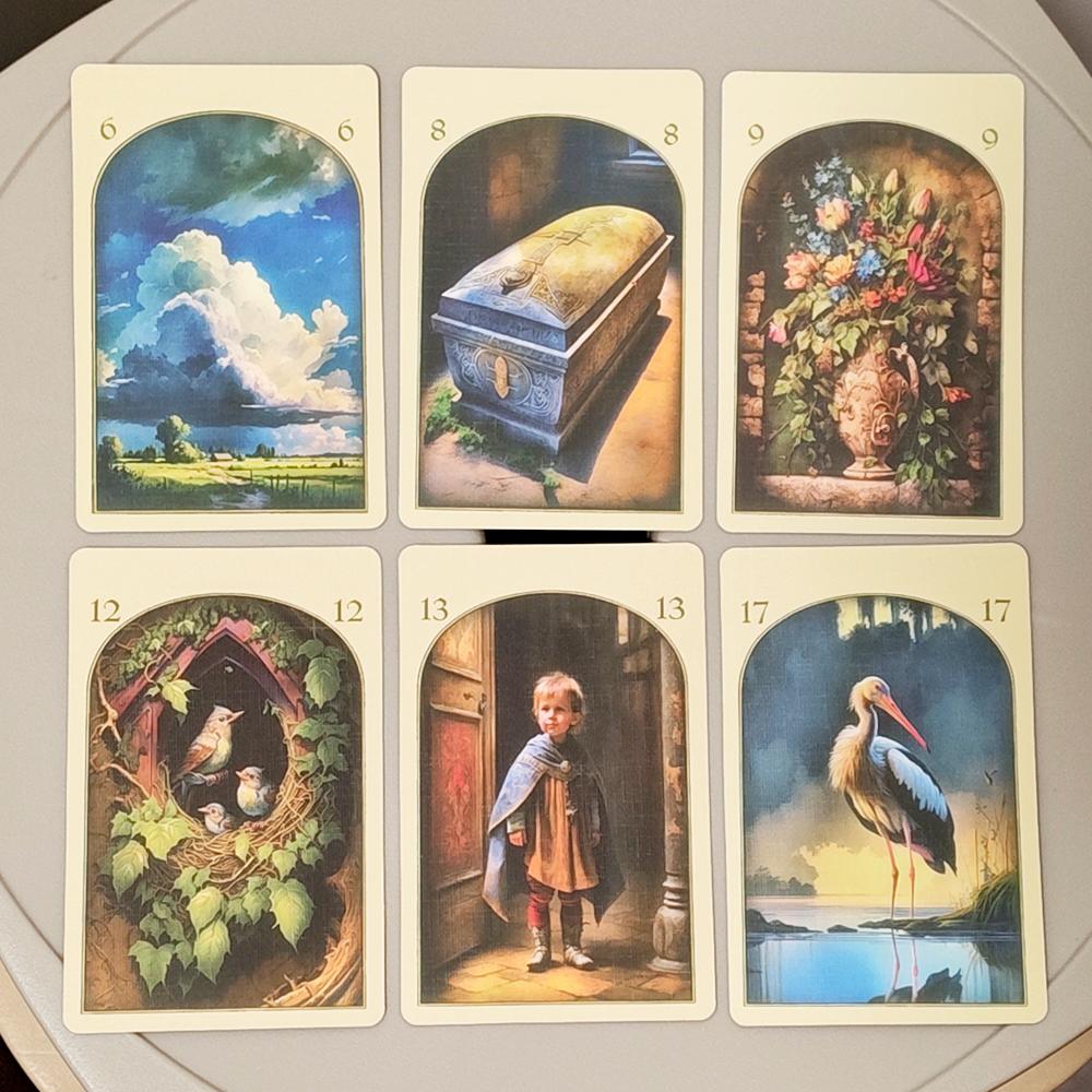Medieval Lenormand Oracle Deck 36 Pcs Cards 9*6cm Printed on 350GSM Double-embossed Cardstock