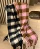 Scarf Autumn and Winter Women's Senior New Black and White Plaid Korean Couple Warm Student Thickened Scarf Men