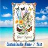 Butterfly Theme Beach Towel Personalized Custom Name & Text Soft Quick Dry Beach Towel for Swimming Travel