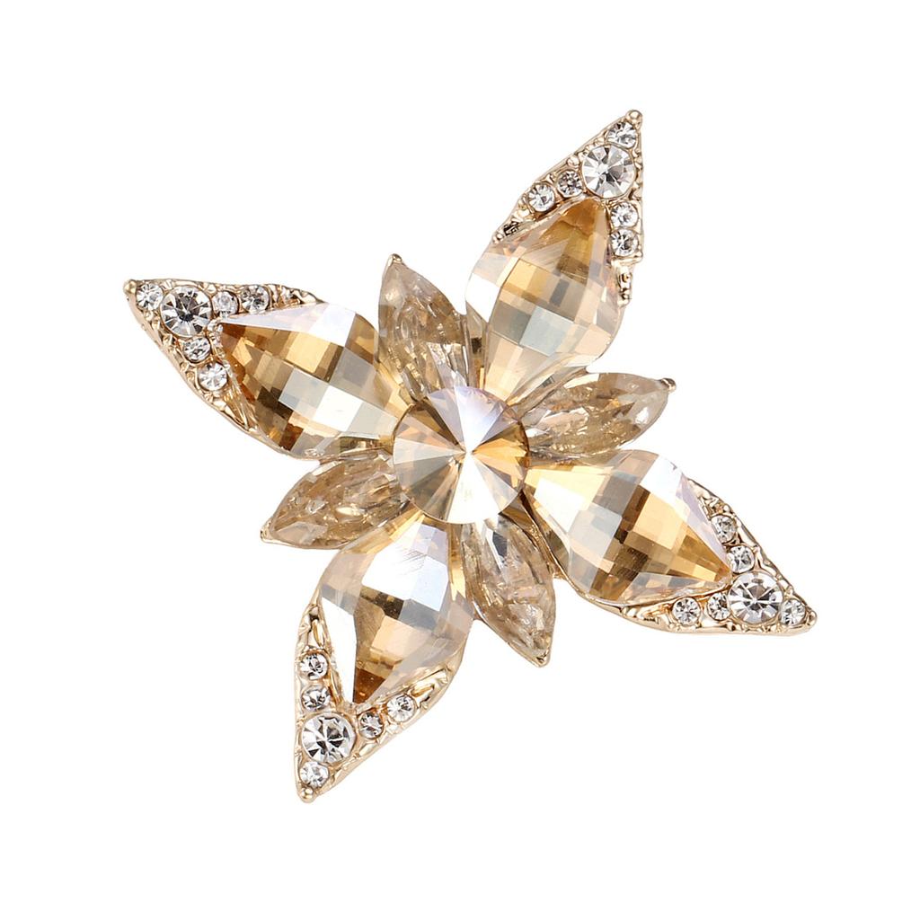 Strong Zinc Alloy Rhinestones Brooch Glittering Octagram Pattern For Women’s Fashion Decoration