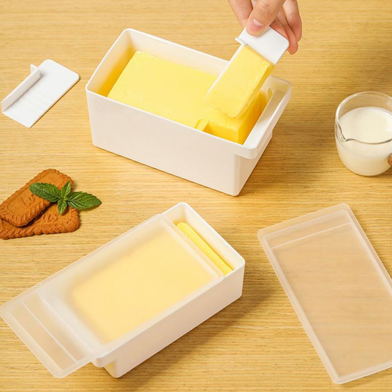Butter Dish With Cover Butter Fresh-Keeping Box With Cutter Slicer Countertop Butter Box For Refrigerator Storage Home