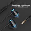 Universal Normal/Luminous Wire Heavy Bass In-ear 3.5mm Earphones with Microphone