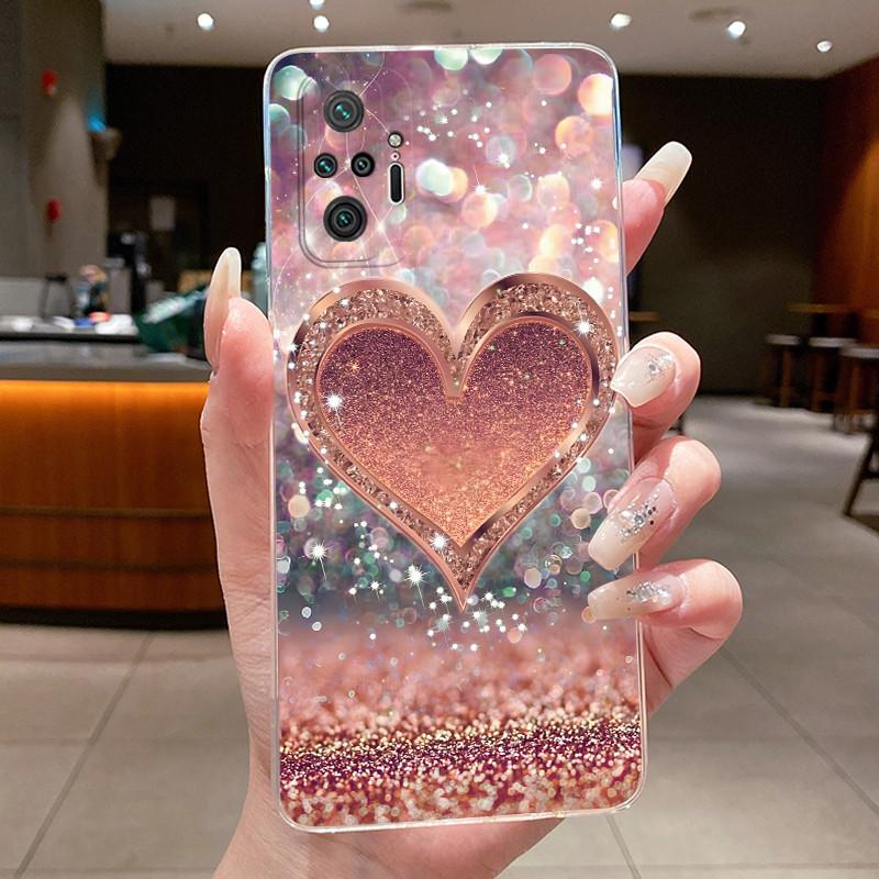 For Xiaomi Redmi Note 10 Pro / Note10 / Note 10S / Poco M5S Case Clear Luxury Butterfly Flower Transparent Soft TPU Phone Cover
