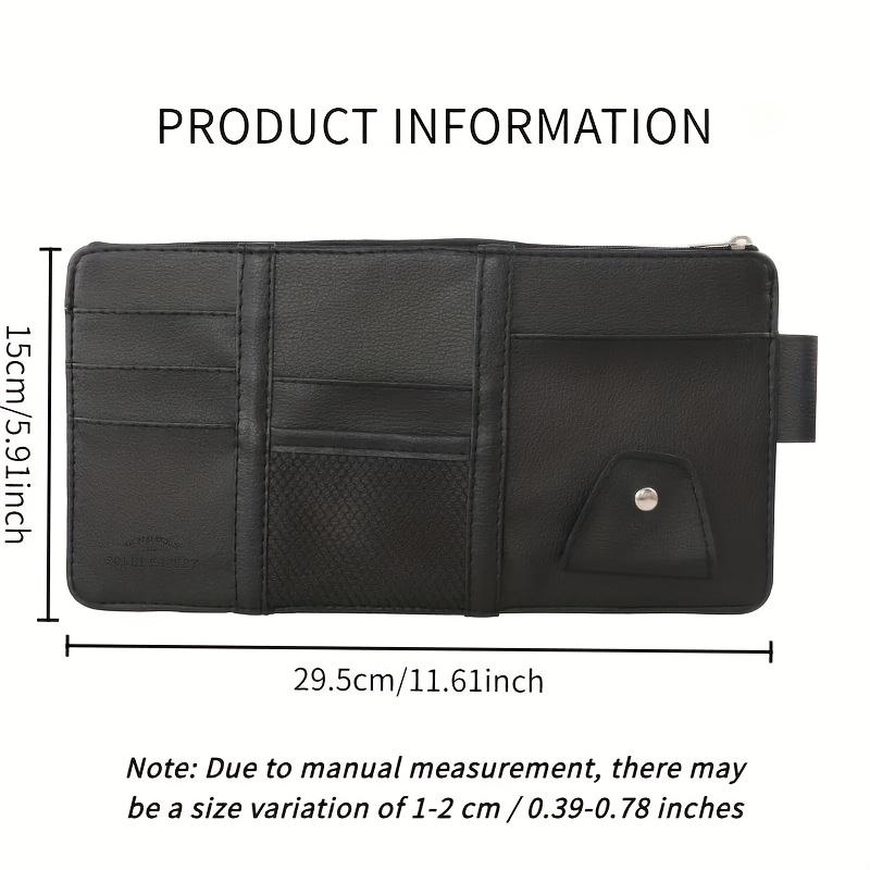 Car Sun Visor Organizer, Eyeglass Holder Multifunctional Sun Visor Storage Bag Suitable for Fashion Glasses, Cards, Car Bill Clip ID Holder